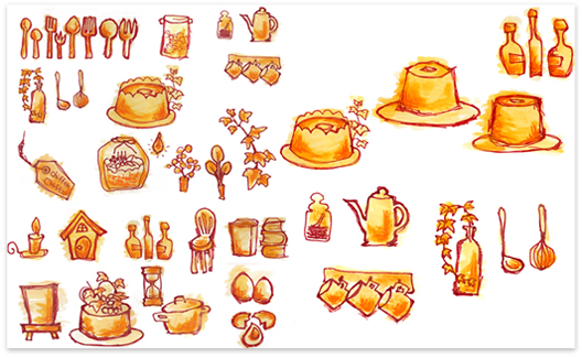 シフォンケーキのイラスト